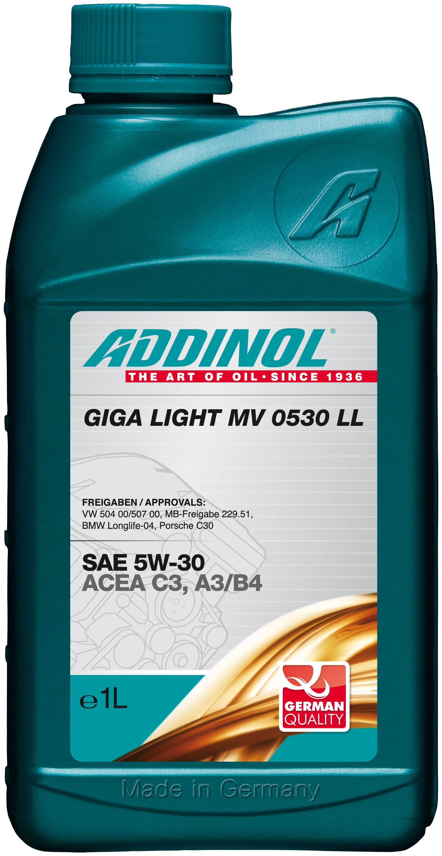 Купить запчасть ADDINOL - 4014766072573 Giga Light (Motorenol) MV 0530 LL 5W-30, 1л