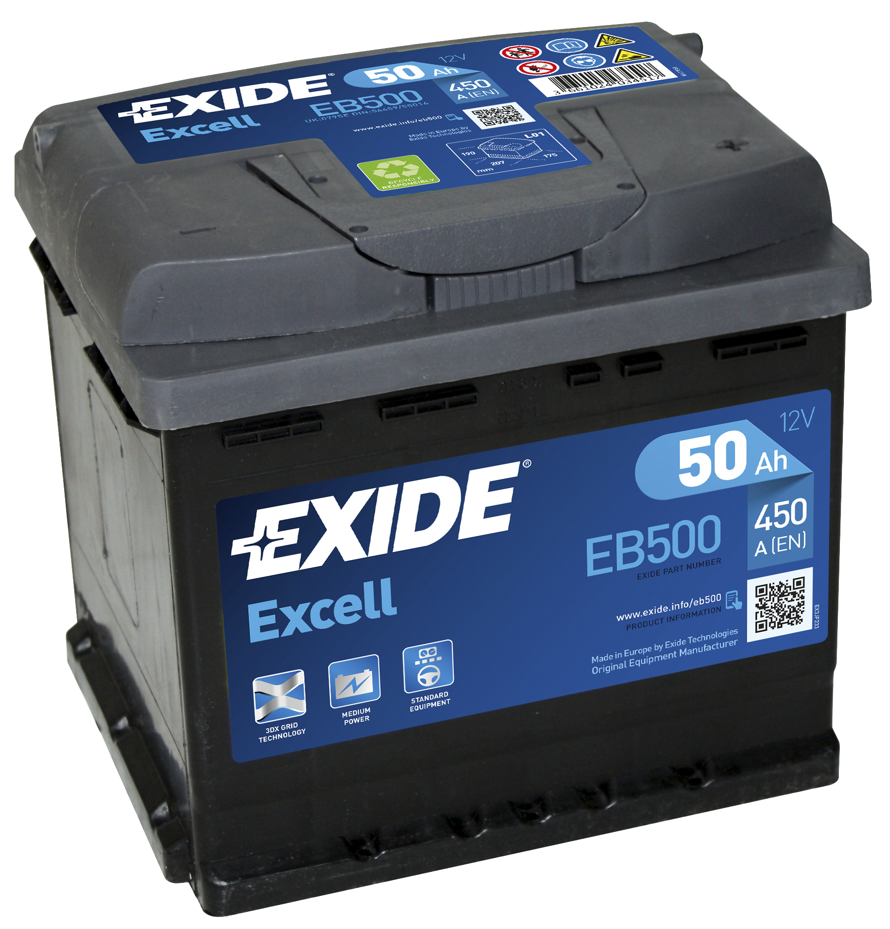 Купить запчасть EXIDE - EB500 50/Ч Excell EB500