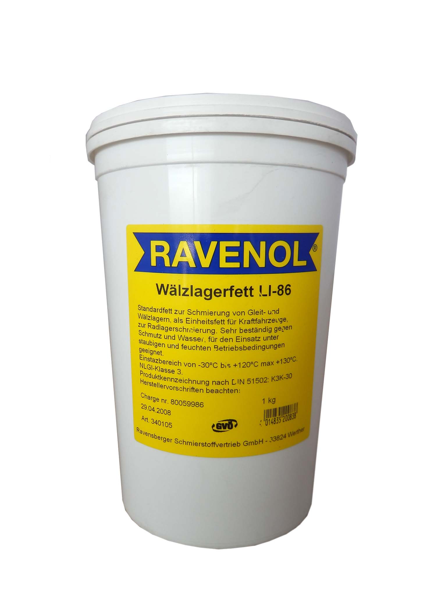 Купить запчасть RAVENOL - 4014835200838 Смазка Waelzlagerfett LI-86 ( 1кг)
