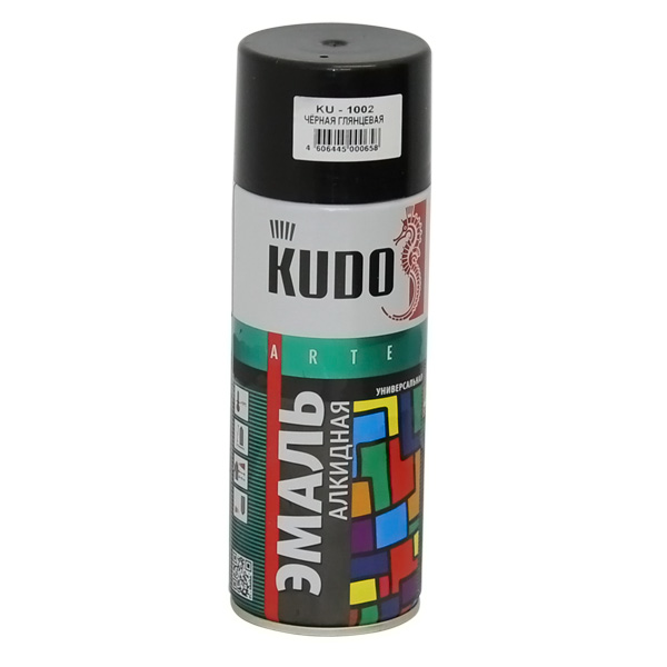 Купить запчасть KUDO - KU1002 Краска универсальная черная глянцевая 520 мл