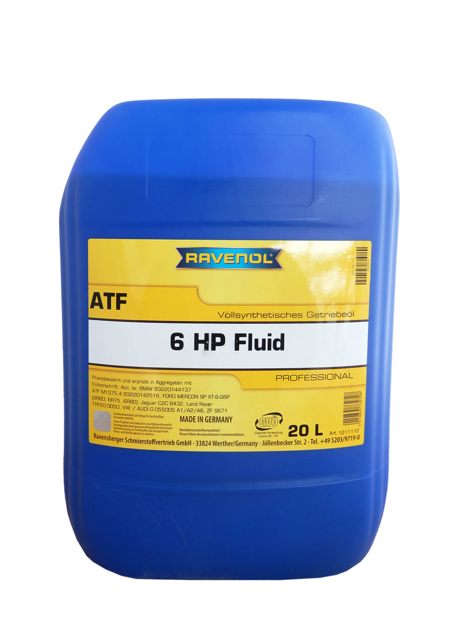 Купить запчасть RAVENOL - 4014835732728 Трансмиссионное масло ATF 6 HP Fluid (20л) new