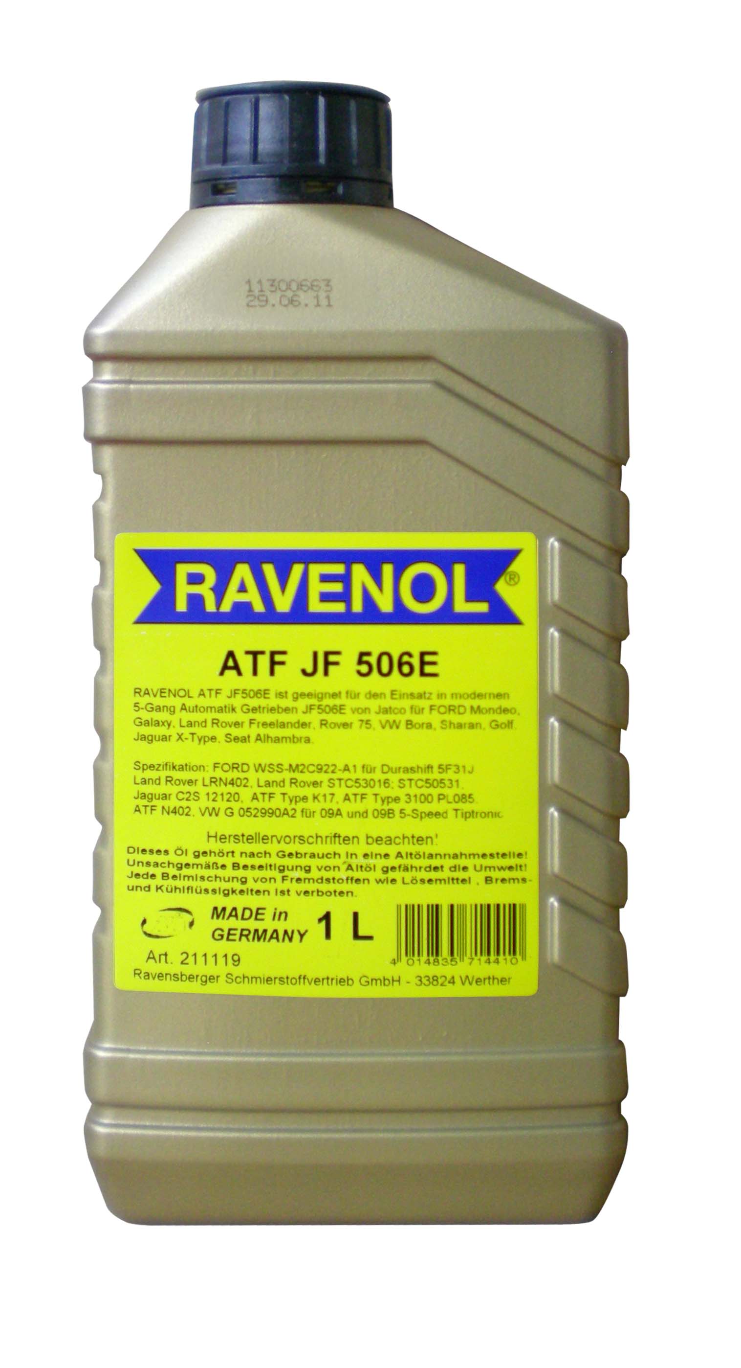 Купить запчасть RAVENOL - 4014835714410 Трансмиссионное масло ATF JF506E ( 1л)